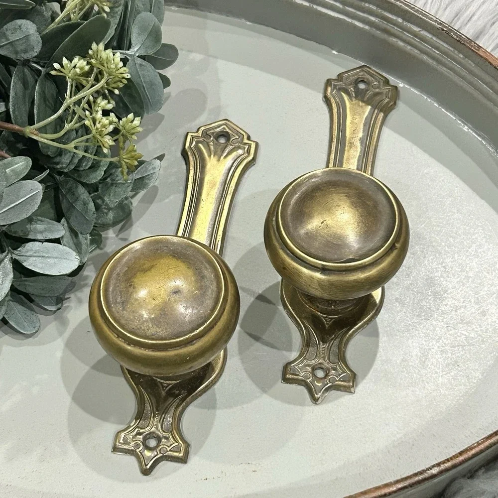 Corbin St. Johns Art Deco Brass Doorknob Pair For Wall Decor‎ &/Or Hanging Hook